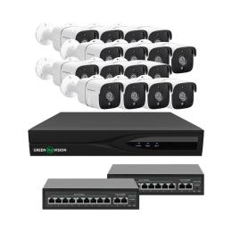 Комплект відеонагляду GreenVision GV-IP-K-W88/16 5MP White 16 камер (LP29486)