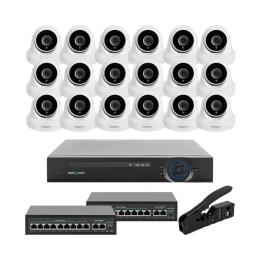 Комплект відеонагляду GreenVision GV-IP-K-W85/18 5MP White 18 камер