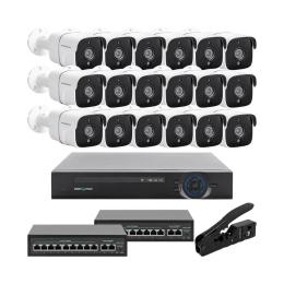 Комплект відеонагляду GreenVision GV-IP-K-W90/18 5MP White 18 камер (LP29591)