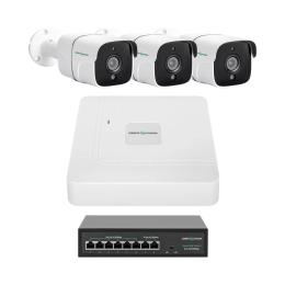 Комплект відеонагляду GreenVision GV-IP-K-W86/03 5MP White 3 камери (LP29479)