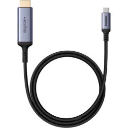 Відео-кабель Baseus High Definition Series Type-C (тато)  -  HDMI (тато) 8K Adapter Cable, 1.5 м Black Gray (B0063370G111-00)