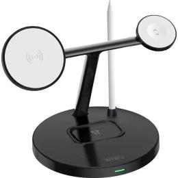 Бездротовий зарядний пристрій WIWU Wi-W032 4in1 Magnetic Cableless Series Black
