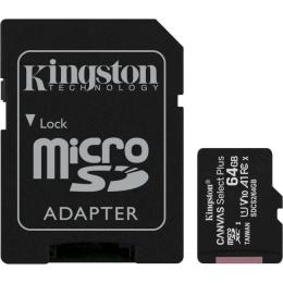 Карта памяті Kingston microSDXC Canvas Select Plus 64GB UHS-I V10 A1 Class 10 + SD-adapter (SDCS2/64GB-3P1A)