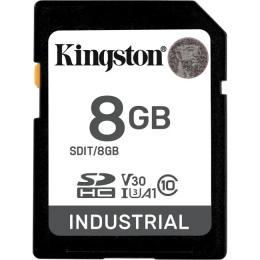 Карта памяті Kingston SDHC 8GB Industrial  -  40C to 85C C10 UHS-I U3 V30 A1 pSLC (SDIT/8GB)