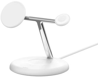 Бездротовий зарядний пристрій Belkin 3в1 Magnetic Adjustable Pad Qi2 White (WIZ023VFWH)