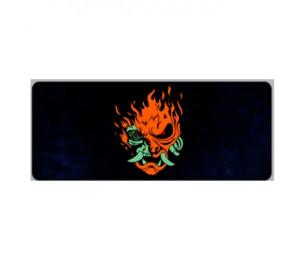 Килимок для мишки Voltronic Cyberpunk Fire Skull Black 300x600 з боковою прошивкою, товщина 2 мм