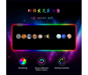 Килимок для мишки Voltronic Planets marbles Black 300х800 тканинний з боковою прошивкою, товщина 3 мм, RGB підсвічування