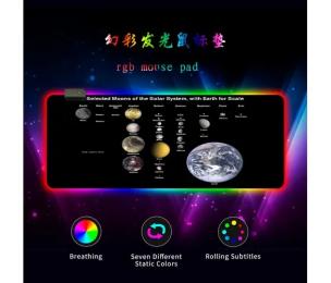 Килимок для мишки Voltronic Planets scales Black 300х800 тканинний з боковою прошивкою, товщина 3 мм, RGB підсвічування