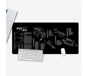 Килимок для мишки Voltronic RIFLE AR-15 DETAILING Black 300х800 тканинний з боковою прошивкою, товщина 2 мм