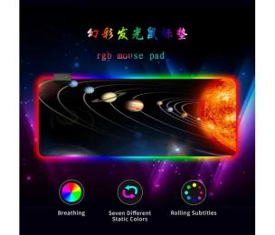 Килимок для мишки Voltronic Solar system Black 300х800 тканинний з боковою прошивкою, товщина 3 мм, RGB підсвічування