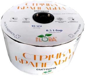Стрічка крапельна Flora з плоским емітером O16 мм 30 см 6 mil 1.38 л 500 м (5076304)