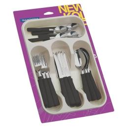 Набір столових приборів TRAMONTINA NEW KOLOR 23198/075 Black 25 предметів, в лотку