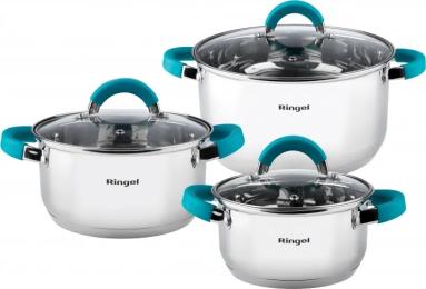 Набір каструль RINGEL Promo RG-6000/1-P 1.8 л + 2.5 л + 3.4 л, 6 предметів