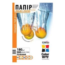 Фотопапір ColorWay PG1805004R White A6, 500л, глянцевий, 180 г/м2