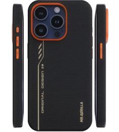 Чохол-накладка Blueo Fully Wrapped Aramid Fiber Magnetic Phone case для iPhone 16 Pro Black Orange