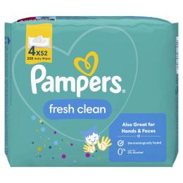 Дитячі вологі серветки Pampers Fresh Clean 4х52 шт (8001841077949)