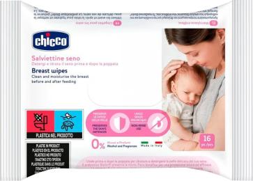 Очищаючі серветки Chicco для грудей 16 шт (09165.00)