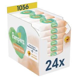 Дитячі вологі серветки Pampers Harmonie Protect&amp;Care з календулою 24 пачки х 44 шт (8700216250603)