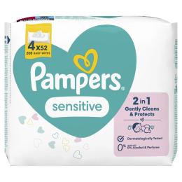 Дитячі вологі серветки Pampers Sens 4x52 (8001841062624)