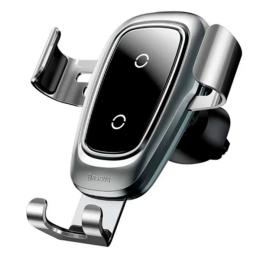 Автотримач магнітний Baseus Metal Wireless Charger Gravity Car Mount Silver