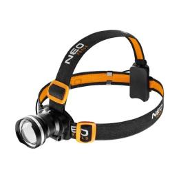 Ліхтар налобний Neo Tools 99-200 Black 400 люмен, зум, CREE R5, батарейки 3xAAA