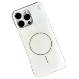 Чохол-накладка Infinity Metal Fameless case Glass MagSafe iPhone 15 Pro White