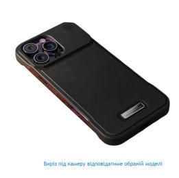 Чохол-накладка Infinity Metal Frameless case Leather MagSafe iPhone 16 Black