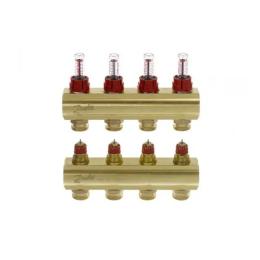 Колектор Danfoss FHF 4 + 4 з ротаметрами