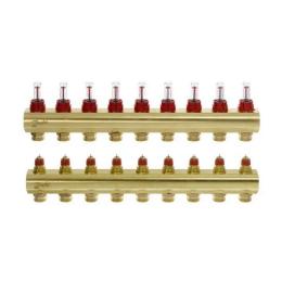 Колектор Danfoss FHF 9 + 9 з ротаметрами