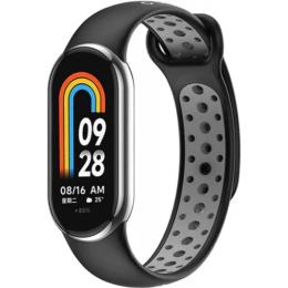 Ремінець для фітнес-браслету BeCover Vents Style для Xiaomi Mi Smart Band 9 Black Gray (711983)