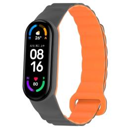 Ремінець для фітнес-браслету EpiK Dual-color Magnetic для Xiaomi Mi Band 9/8 Gray Orange (00000077059_3)