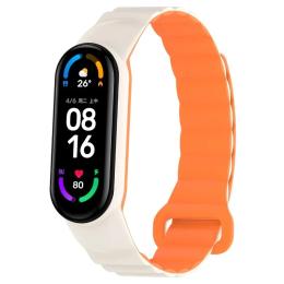 Ремінець для фітнес-браслету EpiK Dual-color Magnetic для Xiaomi Mi Band 9/8 Orange White (00000077059_10)