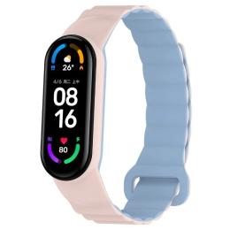 Ремінець для фітнес-браслету EpiK Dual-color Magnetic для Xiaomi Mi Band 7/6/5/4/3 Light Pink Lilac Blue (00000077058_5)