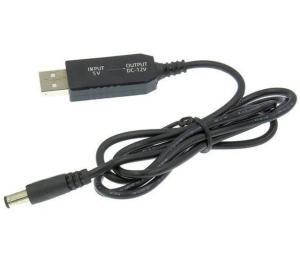 Кабель живлення для роутера Dynamode USB (AM/DC) 1m 5, 5х2, 1 мм, 12V Black