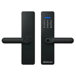 Розумний дверний біометричний замок SEVEN LOCK SL-7740BF Black (врізна частина 5050)