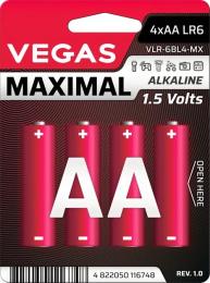 Батарейка Vegas Maximal Alkaline AA Red 4 шт (VLR-6BL4-MX)