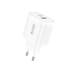 Адаптер живлення для телефона Foneng EU52-CH White PD30W (1xUSB, 1xType-C)