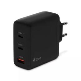 Адаптер живлення для телефона Ttec SmartCharger Trio 2SCG04S Black GAN 2хUSB-C/USB-A /120Вт