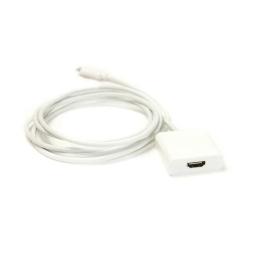 Відео-кабель PowerPlant KD00AS1271 HDMI (mаmа) TypeC (тато), 1, 8m White