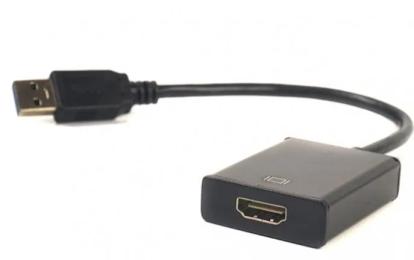 Перехідник PowerPlant CA910373 HDMI (мама) - USB (тато) Black