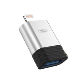 Перехідник XO NB186 Lightning (тато) - USB (мама) Silver