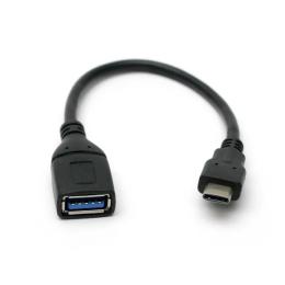 Дата-кабель PowerPlant KD00AS1257 0.1m USB Type C(тато) - USB(мама) Black