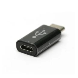 Перехідник PowerPlant KD00AS1260 USB Type C (тато) - microUSB (мама) Black