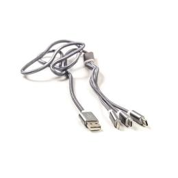 Дата-кабель PowerPlant USB (тато) - Apple Lightning (тато) 1.2 м CA910663 Dark Gray