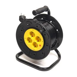 Мережевий фільтр PowerPlant PPRA10M150S4 Black 220v, 15 м, 4 розетки, на котушці