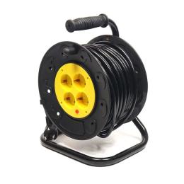 Мережевий фільтр PowerPlant PPRA10M250S4 Black 220v, 25 м, 4 розетки, на котушці