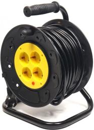 Мережевий фільтр PowerPlant PPRA16M25S4L Black 220v, 25 м, 4 розетки, на котушці