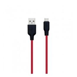 Дата-кабель Hoco Silicone X21 1m USB (тато) - Lightning (тато) Black Red 2A