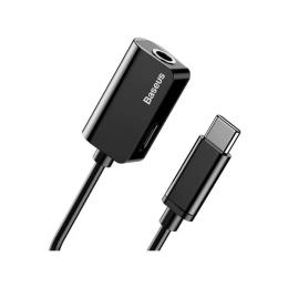 Перехідник USB Type C (папа) = 3,5 мм (мама) + USB Type C (мама) Baseus L40 Black