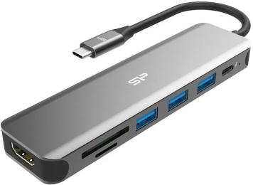 USB-хаб Silicon Power Boost SU20 Silver 7-in-1 (SPU3C07DOCSU200G)